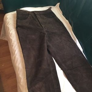 Suede jean cut pants